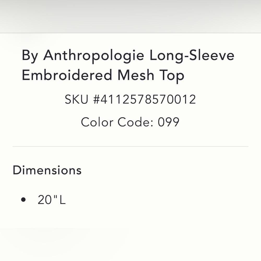 NWT By Anthropologie Embroidered Embroidered Mesh Blouse - Picture 4 of 11